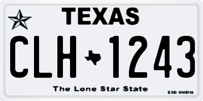 TX license plate CLH1243