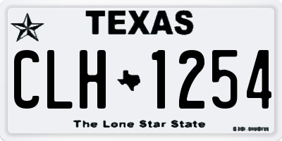 TX license plate CLH1254