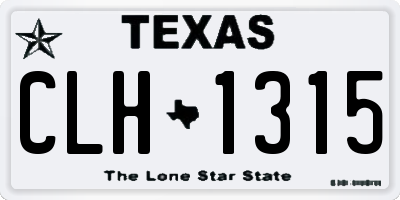 TX license plate CLH1315