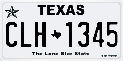 TX license plate CLH1345