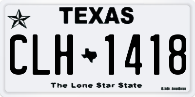 TX license plate CLH1418