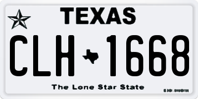 TX license plate CLH1668