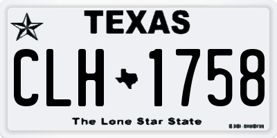 TX license plate CLH1758