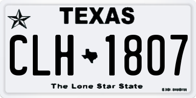 TX license plate CLH1807