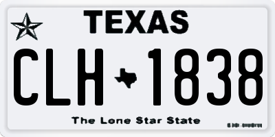 TX license plate CLH1838