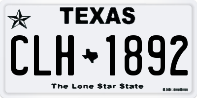 TX license plate CLH1892