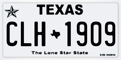 TX license plate CLH1909