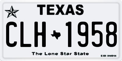 TX license plate CLH1958