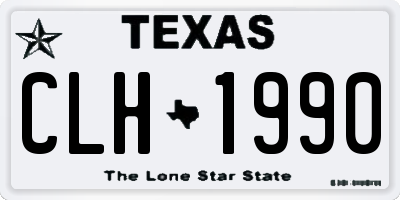 TX license plate CLH1990