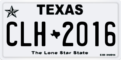 TX license plate CLH2016
