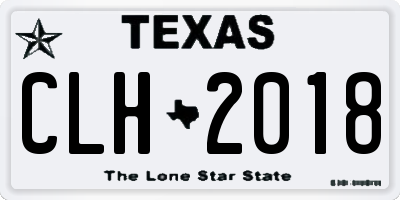 TX license plate CLH2018