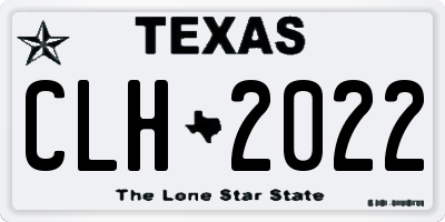 TX license plate CLH2022