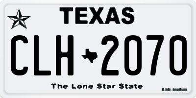 TX license plate CLH2070