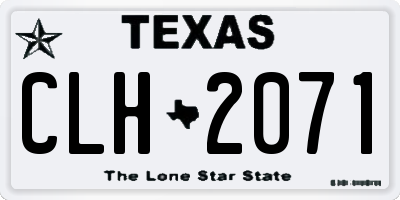 TX license plate CLH2071
