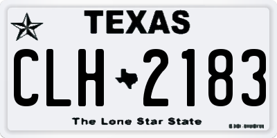 TX license plate CLH2183