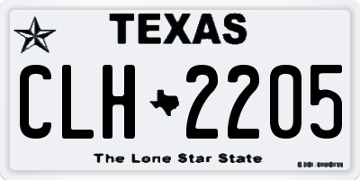 TX license plate CLH2205