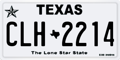 TX license plate CLH2214