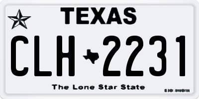 TX license plate CLH2231
