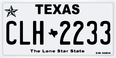 TX license plate CLH2233
