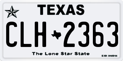 TX license plate CLH2363