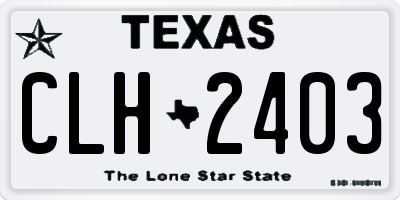 TX license plate CLH2403