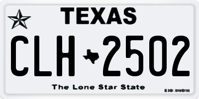 TX license plate CLH2502