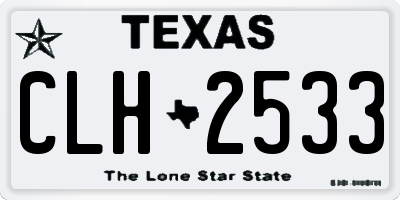 TX license plate CLH2533