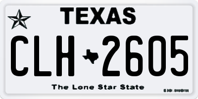 TX license plate CLH2605
