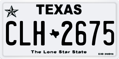 TX license plate CLH2675