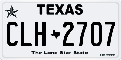 TX license plate CLH2707