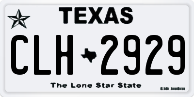 TX license plate CLH2929