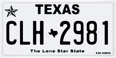 TX license plate CLH2981