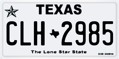 TX license plate CLH2985
