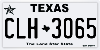 TX license plate CLH3065