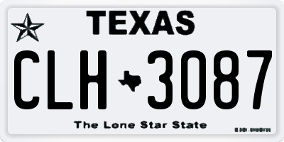 TX license plate CLH3087