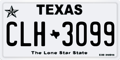 TX license plate CLH3099