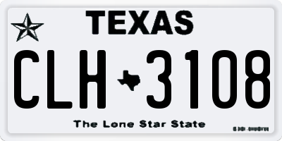 TX license plate CLH3108