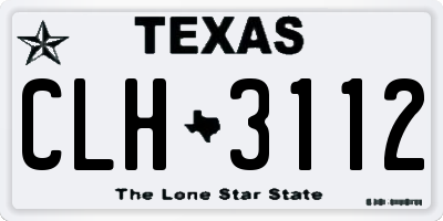 TX license plate CLH3112