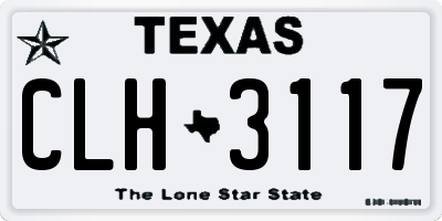 TX license plate CLH3117