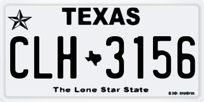 TX license plate CLH3156