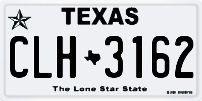TX license plate CLH3162