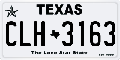 TX license plate CLH3163