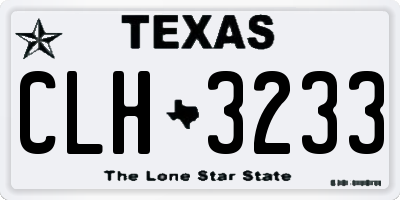TX license plate CLH3233