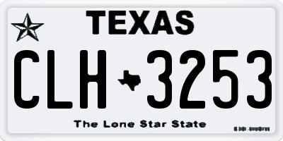 TX license plate CLH3253