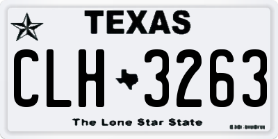 TX license plate CLH3263