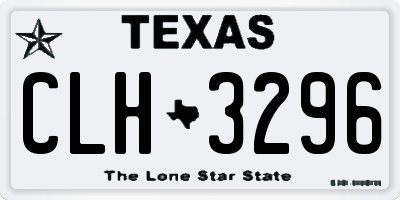 TX license plate CLH3296