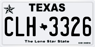 TX license plate CLH3326