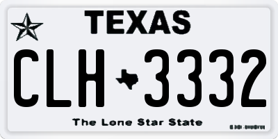 TX license plate CLH3332