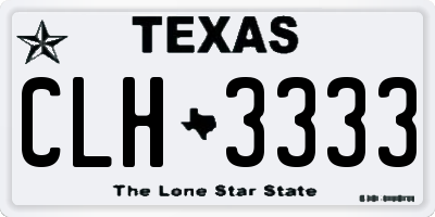 TX license plate CLH3333