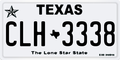 TX license plate CLH3338